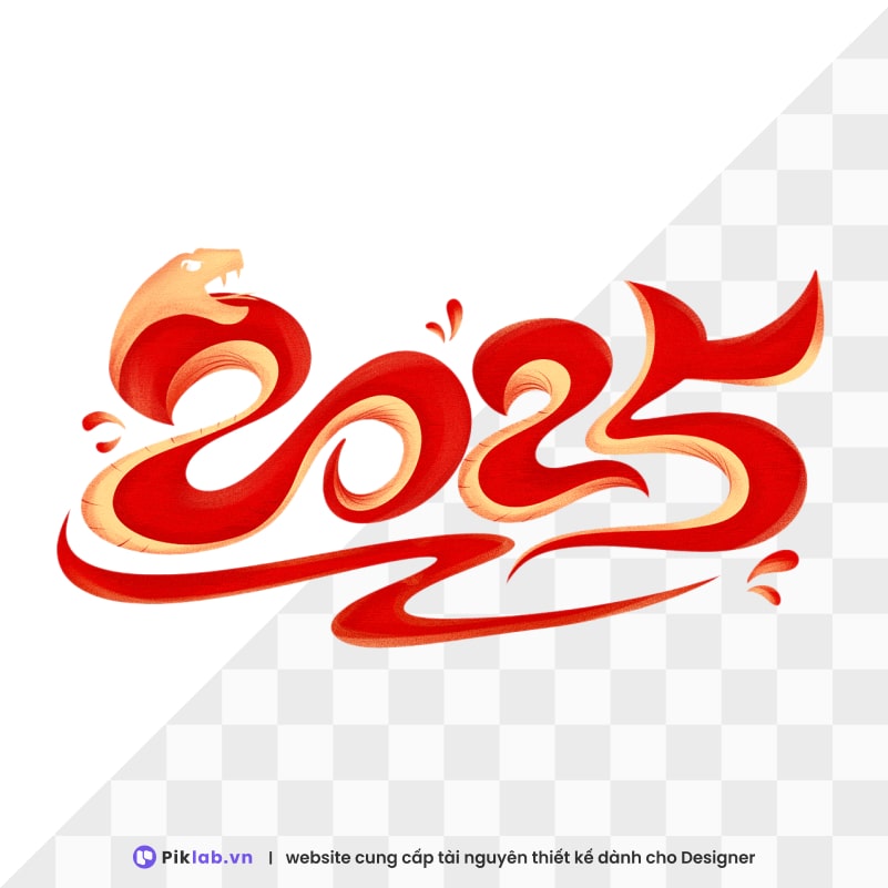 Design resource snake happy new year 2025 tet holiday isolated on transparent PNG chúc mừng năm mới 2025 , năm con rắn Ất Tỵ